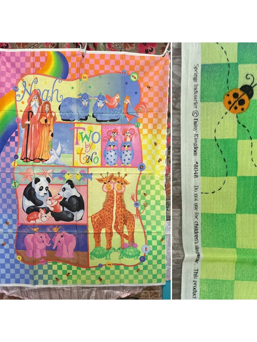 Vintage Daisy Kingdom Noah’s Ark Panel Springs Industries Rare/OOP Nursery Quilt